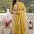 Anouk yellow pure cotton straight regular kurta set