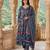 Anouk blue and pink pure cotton anarkali tierd kurta set