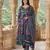 blue and pink pure cotton anarkali tierd kurta set
