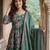 Anouk green and pink pure cotton anarkali tierd kurta set