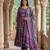 Anouk purple and pink pure cotton anarkali tierd kurta set
