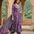 Anouk purple and pink pure cotton anarkali tierd kurta set