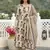blue and beige pure cotton anarkali regular kurta set