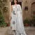 grey and white pure cotton straight strap kurta set