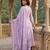 Anouk purple and white pure cotton anarkali angrakha kurta set