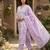 Anouk purple and white pure cotton straight regular kurta set