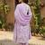 Anouk purple and white pure cotton straight regular kurta set