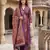purple and pink printed pure cotton a-line kurta set with dupatta