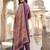 Anouk purple and pink printed pure cotton a-line kurta set with dupatta