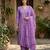 Anouk lavender printed pure cotton straight kurta set with dupatta