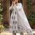 Anouk purple and white printed pure cotton anarkali kurta set with dupatta