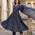 Anouk blue printed pure cotton floor-length anarkali kurta set with dupatta