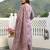 Anouk mauve printed pure cotton straight kurta set with dupatta