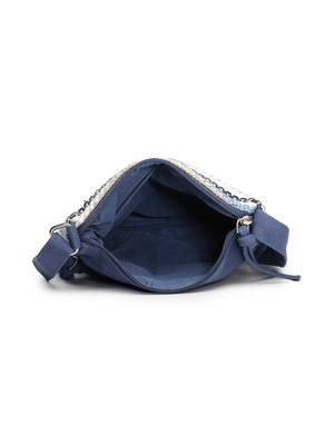 blue acrylic sling bag with striped pattern 7