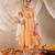 girls cotton 3/4th sleeves keyhole neck lehenga choli set with dupatta for girls (ks-orangebandhej)
