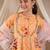 girls cotton 3/4th sleeves keyhole neck lehenga choli set with dupatta for girls (ks-orangebandhej)