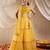 girls silk blend sleeveless v neck neck lehenga choli set with dupatta for girls (l-yellowmukaishwork)