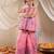 girls cotton blend sleeveless round neck lehenga choli set with dupatta for girls (sha-pinkbluekota)