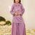 girls ethnic motifs embroidered regular thread work kurta with sharara & with dupatta