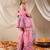 girls cotton blend sleeveless round neck lehenga choli set with dupatta for girls (sha-pinkbluekota)