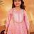 girls embroidered regular gotta patti kurta with dhoti pants