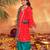 girls ethnic motifs embroidered angrakha thread work kurta & palazzos with dupatta