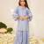 girls ethnic motifs embroidered regular thread work kurta sharara with dupatta