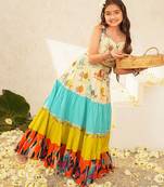 girls printed lehenga choli set