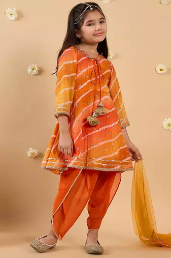 girls kurta & dhoti with dupatta set