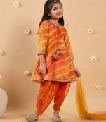 girls kurta & dhoti with dupatta set