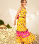 girls printed lehenga choli set