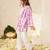 girls dyed regular pure cotton kurta with pyjamas