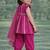 baby girl printed kurta pajama with dupatta set (ing-majentalurex)