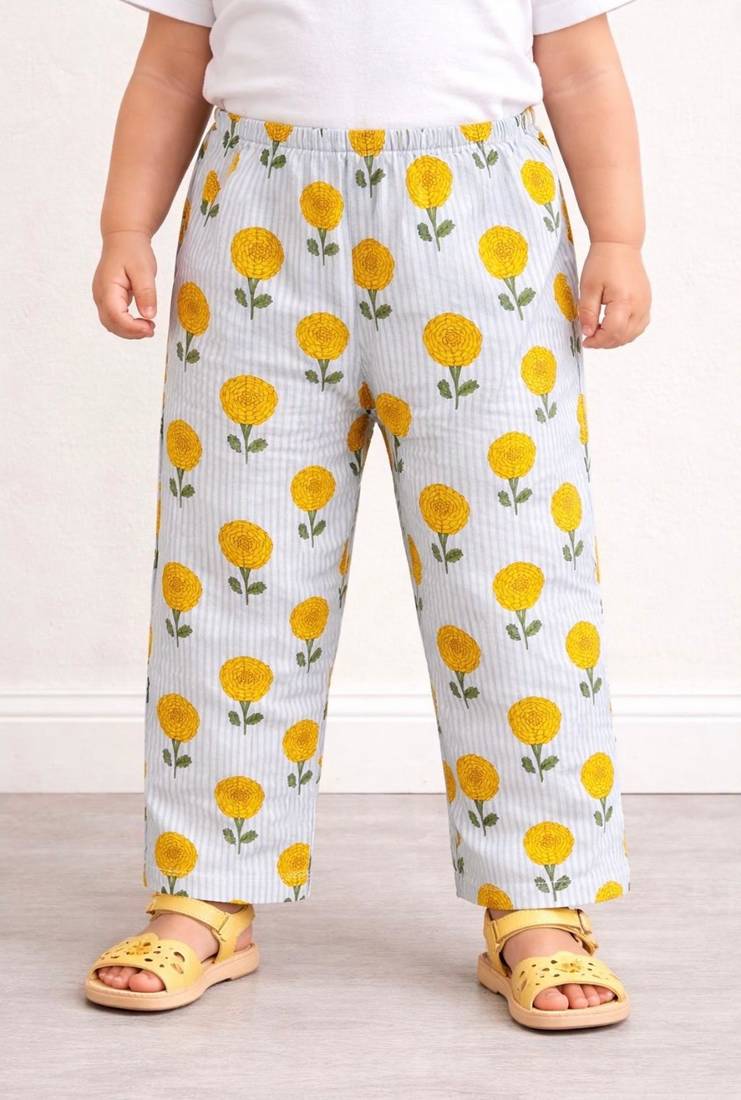 baby girl printed kurta pajama set (ing-bluestripes)