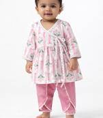 baby girls floral kurta & dhoti set (ing-pinkbooti)