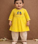 baby girl printed kurta pajama set (ing-yellowleh)