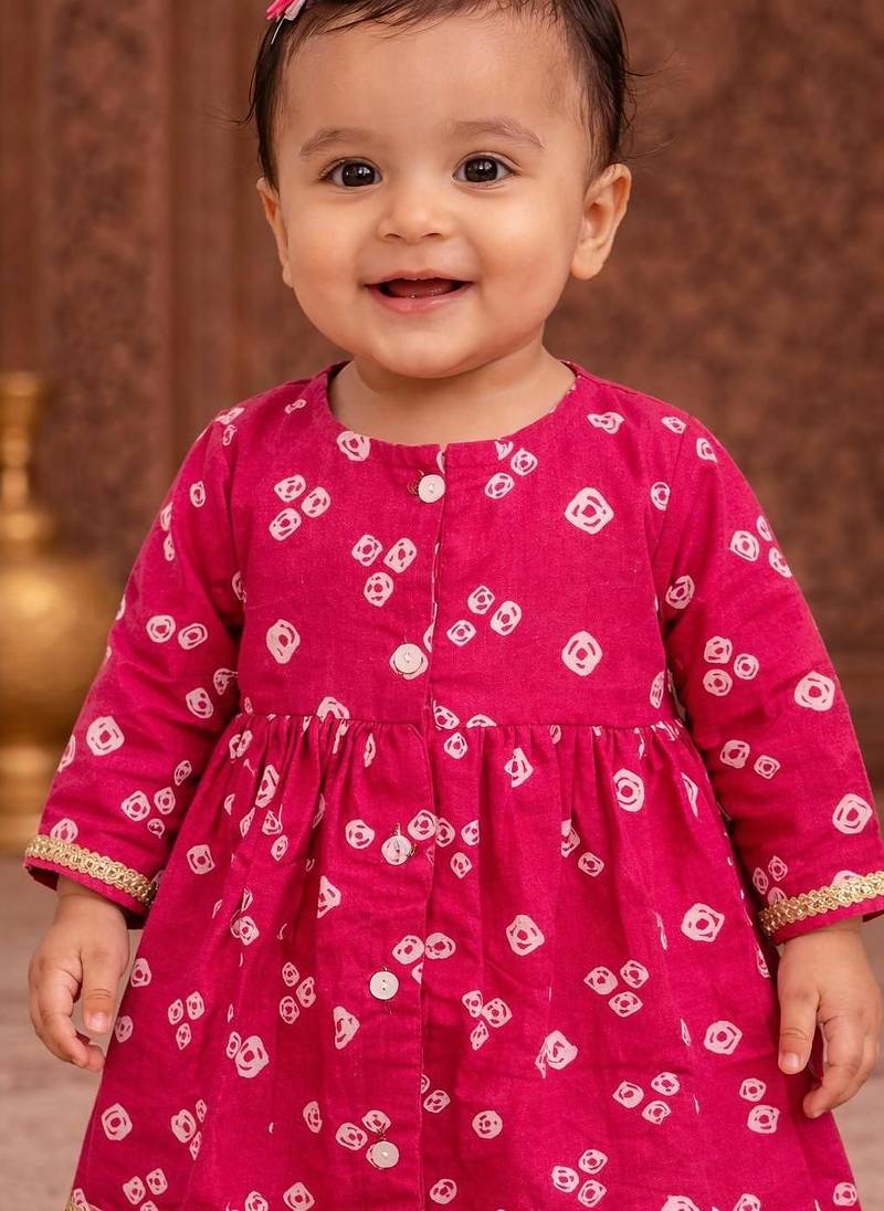 baby girl printed kurta pajama set (ing-ranibooti)