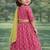 baby girl printed lehenga choli with dupatta set (ing-lgreenfoil)