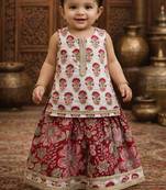 baby girl printed lehenga choli set (ing-lred)