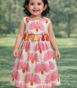 baby girl printed lehenga choli set (ing-lpeacock)