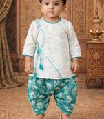 baby boy printed kurta dhoti set (inb-dhotiwhite)