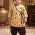 baby boy printed kurta dhoti set (inb-dhotibrown)