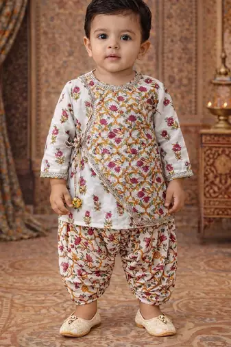 baby boy printed kurta dhoti set (inb-dhotiprint)
