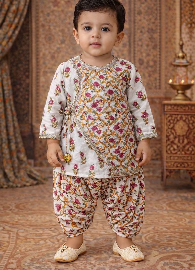 baby boy printed kurta dhoti set (inb-dhotiprint)