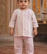 baby boy stripe kurta pajama set (inb-lurexstripes)