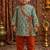 baby boy printed kurta pajama set (inb-greenred)