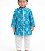 baby boy printed kurta pajama set (inb-bluebooti)