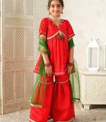 girls kurta & sharara with dupatta (sha-redleheriya)