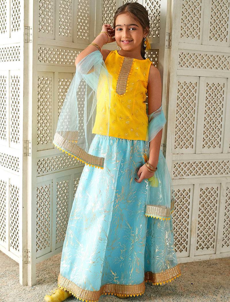 girls lehenga choli with dupatta (l-blueshimmer)
