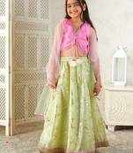 girls lehenga choli with dupatta (l-greenshimmer)